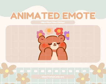 Blissful Brown Bear Emote – Cute Relaxed Bear for Twitch, Discord, Streams and YouTube