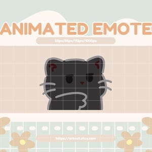 Animated Black Cat Emote: Disappearing Meme for Twitch, Discord, YouTube (Digital Download)