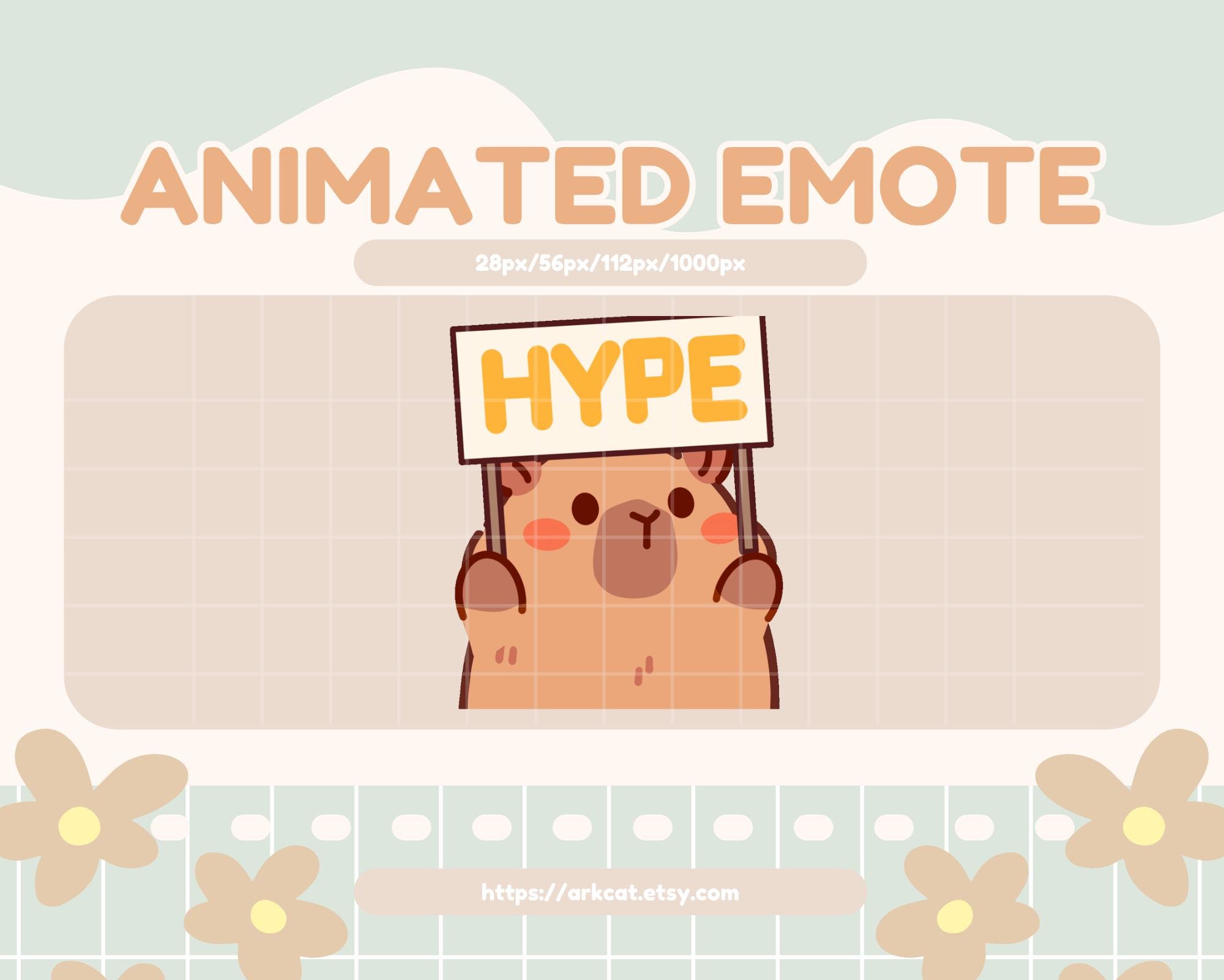 Animated Hype Capybara Emote: Cheering Stream Overlay (GIF Digital ...