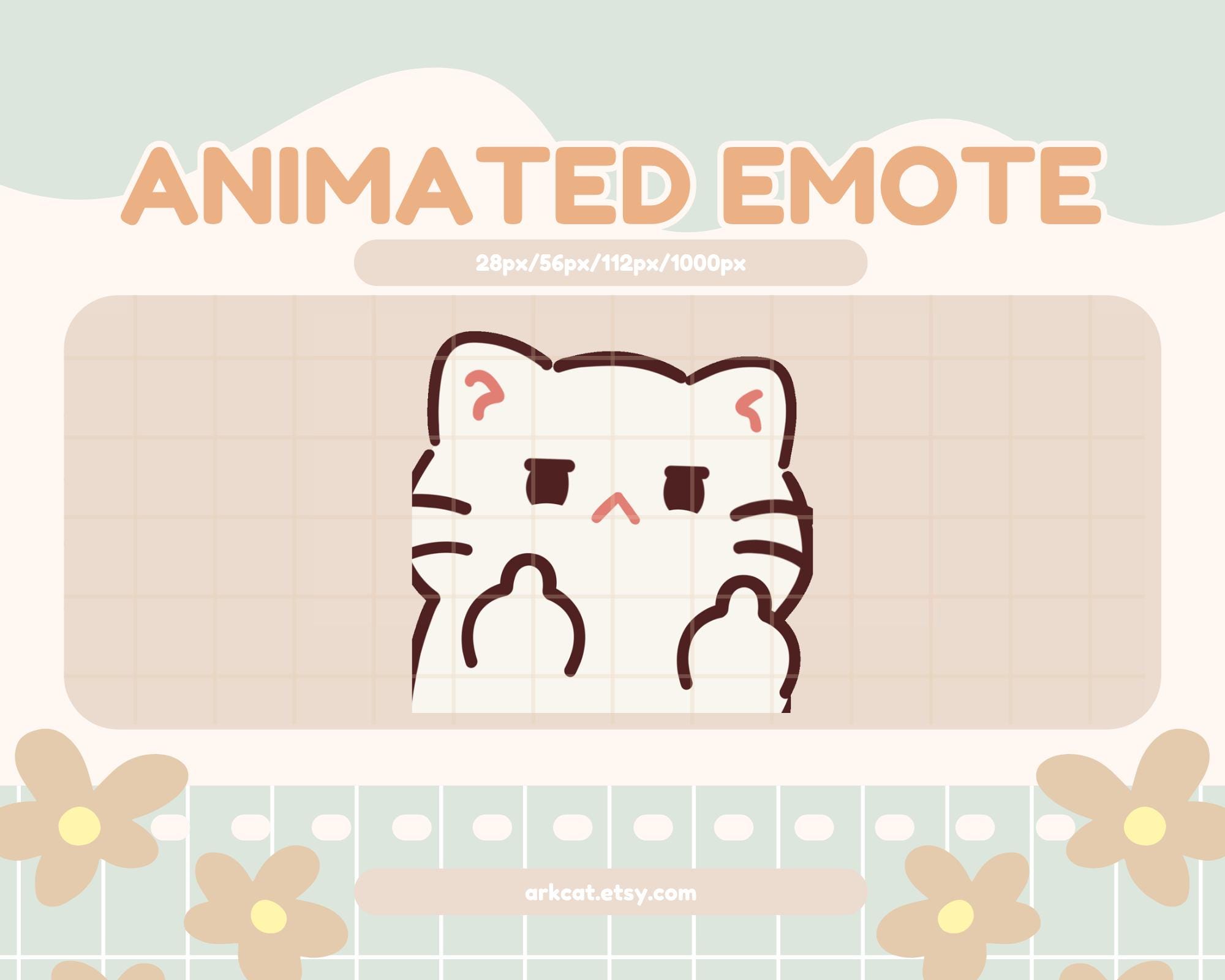 Animated Silly Cat Emote – White Cat Rude Gesture | Pissed off Reaction ...