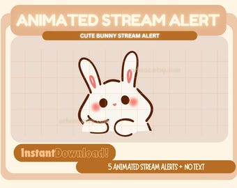 Stream Bunny Alert | White Bunny | Animated | Twitch | YouTube | OBS | StreamElements | Discord