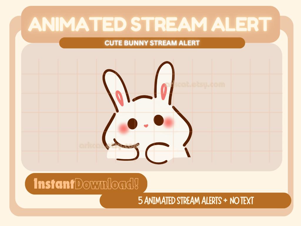 Stream Bunny Alert | White Bunny | Animated | Twitch | YouTube | OBS | StreamElements | Discord