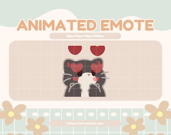 Tuxedo Cat Heart Emote – Korean Finger Heart, Twitch, Discord, YouTube