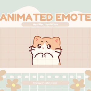 Orange Cat Pleading Eyes Emote for Twitch, Discord, YouTube