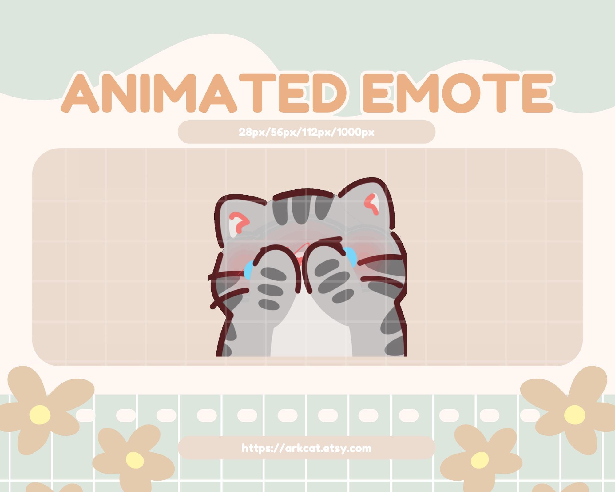 Crying Emote – Gray Cat Sobbing Animated Emote for Twitch Discord ...