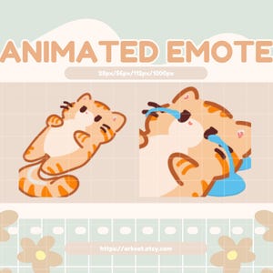 Crying Orange Tabby Cat Animated Emote: Twitch, Discord, YouTube (Digital Download)