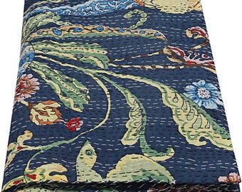100% handgemaakte katoen Animal Jungle Print kantha quilt, home decor quilten kantha deken Queen size 90x108 inch