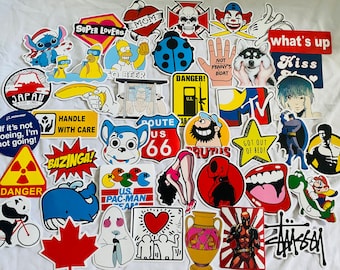 50 stuks streetart-graffitistickers: waterdichte vinylstickers