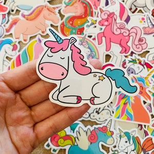 Unicorn Sticker Decal Fat Cute Colorful Large 5 x 5 for Laptop Water  Bottle