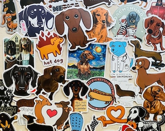 50pcs Dachshund dog Stickers pets Phone Laptop Decals dog Waterproof Vinyl stickers