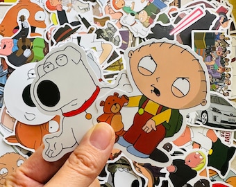 Rzadkie znalezisko! Ograniczona ilość! Naklejki Family Guy, kreskówki dla dorosłych, seriale telewizyjne, naklejki na telefon i laptopa, wodoodporne naklejki winylowe