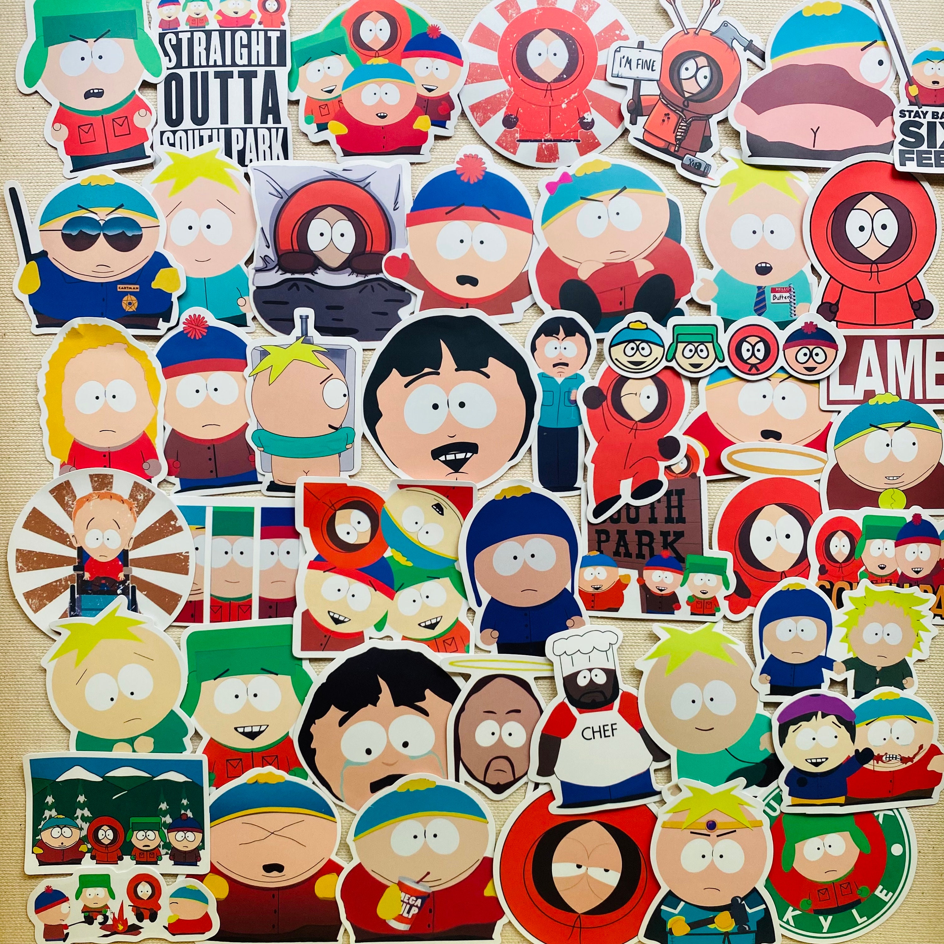 50pcs South Park Randi Randy Eric Cartman Butters Stickers Cartoon