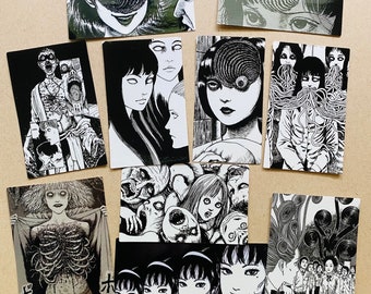 Naklejki Horror Manga (10 szt.) Wodoodporne naklejki winylowe