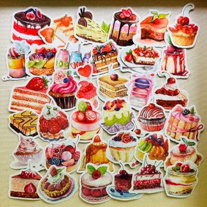 50pcs Cake Cookie Dessert Afternoon tea Stickers Phone Laptop Decals Waterproof Vinyl stickers