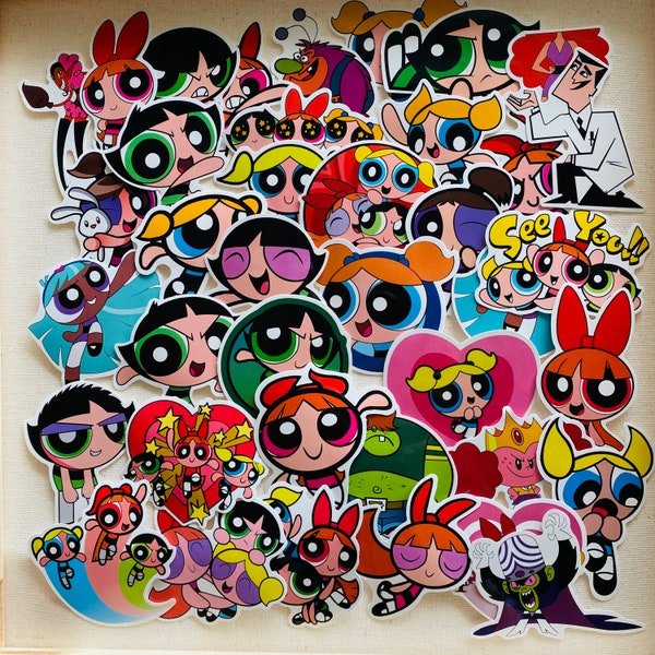 50pcs Power puff Girls Cartoon Buttercup Phone Laptop Decals Waterproof Vinyl stickers