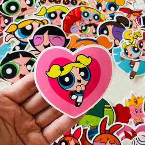 50pcs Power puff Girls Cartoon Buttercup Phone Laptop Decals Waterproof Vinyl stickers