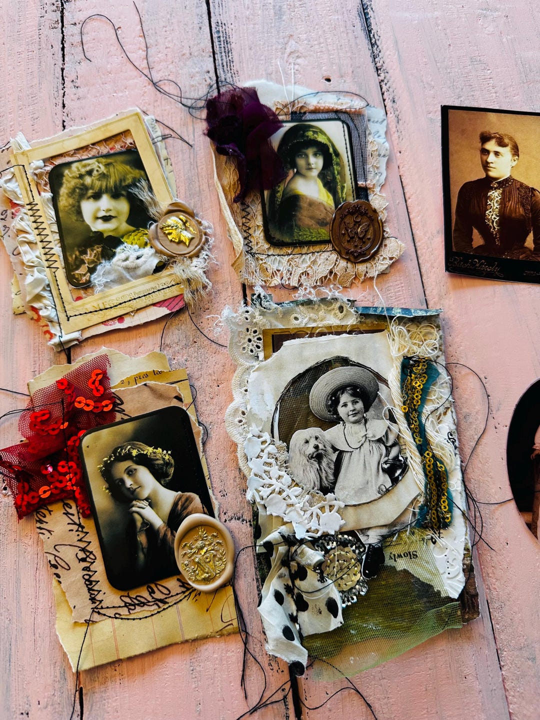 SOLD! Shabby Chic Ephemera Vintage Style Handmade Junk Journal Junkies ...