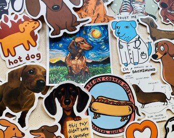 Dackel Hund Aufkleber, wasserfester Vinyl Aufkleber für Laptop, Telefon