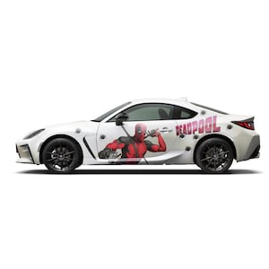 deadpool ; Super Hero Villain Inspired Car Side Decal customizable size