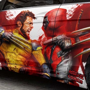 Deadpool Wolverine car decal Super Hero,  Villain Inspired Car Side Decal, Universal Size, Vinyl Wrap