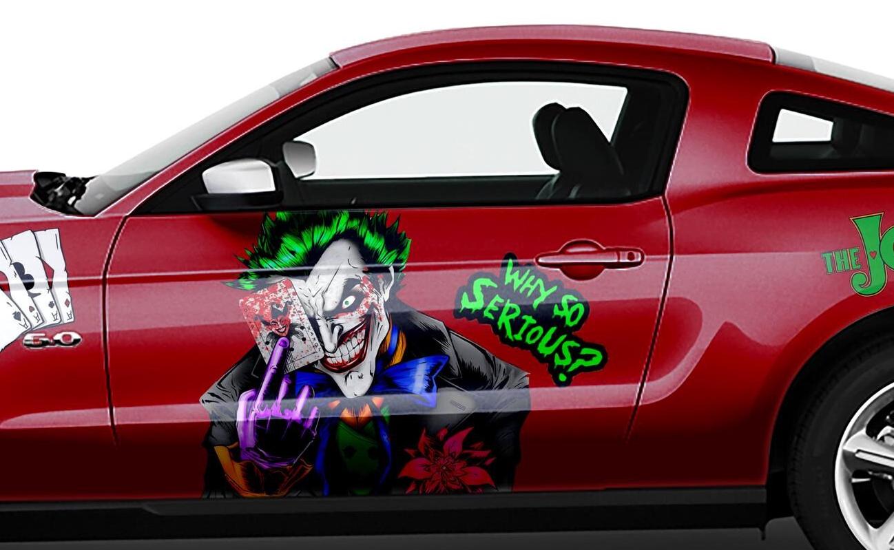 Joker ; Super Hero Villain Inspired Car Side Decal Customizable