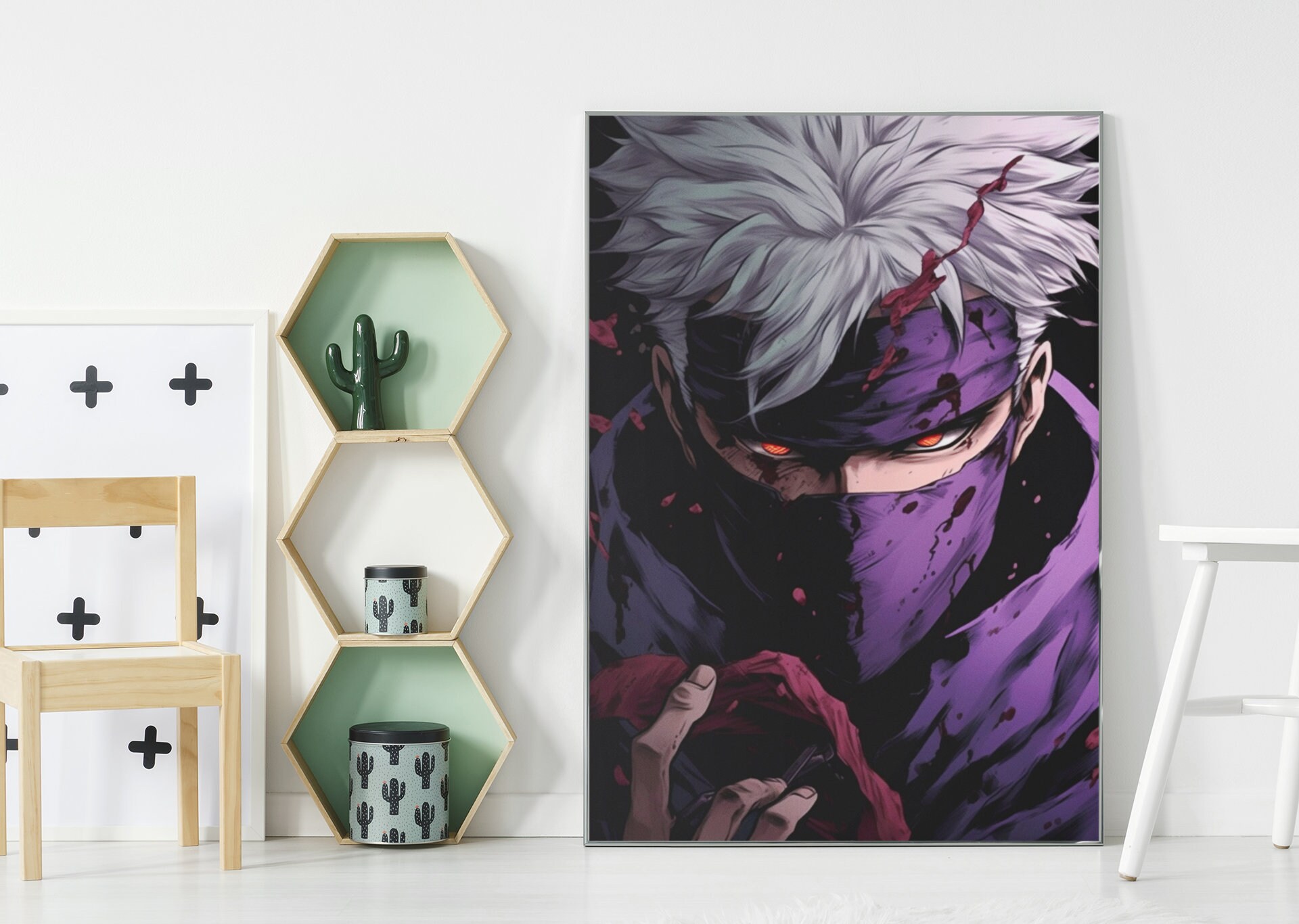 Hatake Kakashi Kid Vs Adult in Naruto Vinyl Wall Art Decal