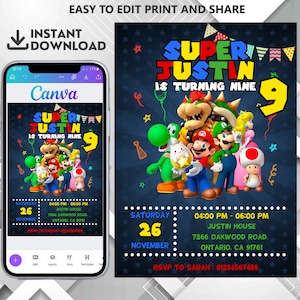 Cartes Invitations Mario 04