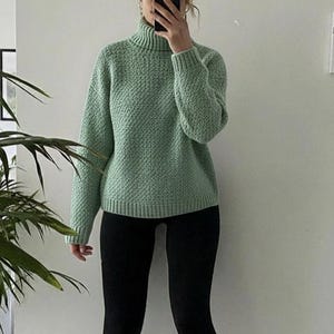 Virkmönster för avokadotröja, polotröja XS till 3XL (digital nedladdning)