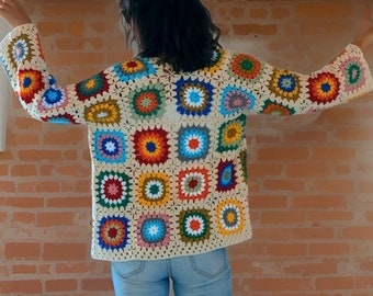 Granny Square Cardigan Pattern, Digital Download, ONLY Pattern