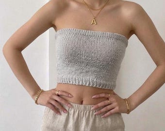 Schlauchschal Strickmuster, Bandeau Crop Top Strickmuster (Digitaler Download)