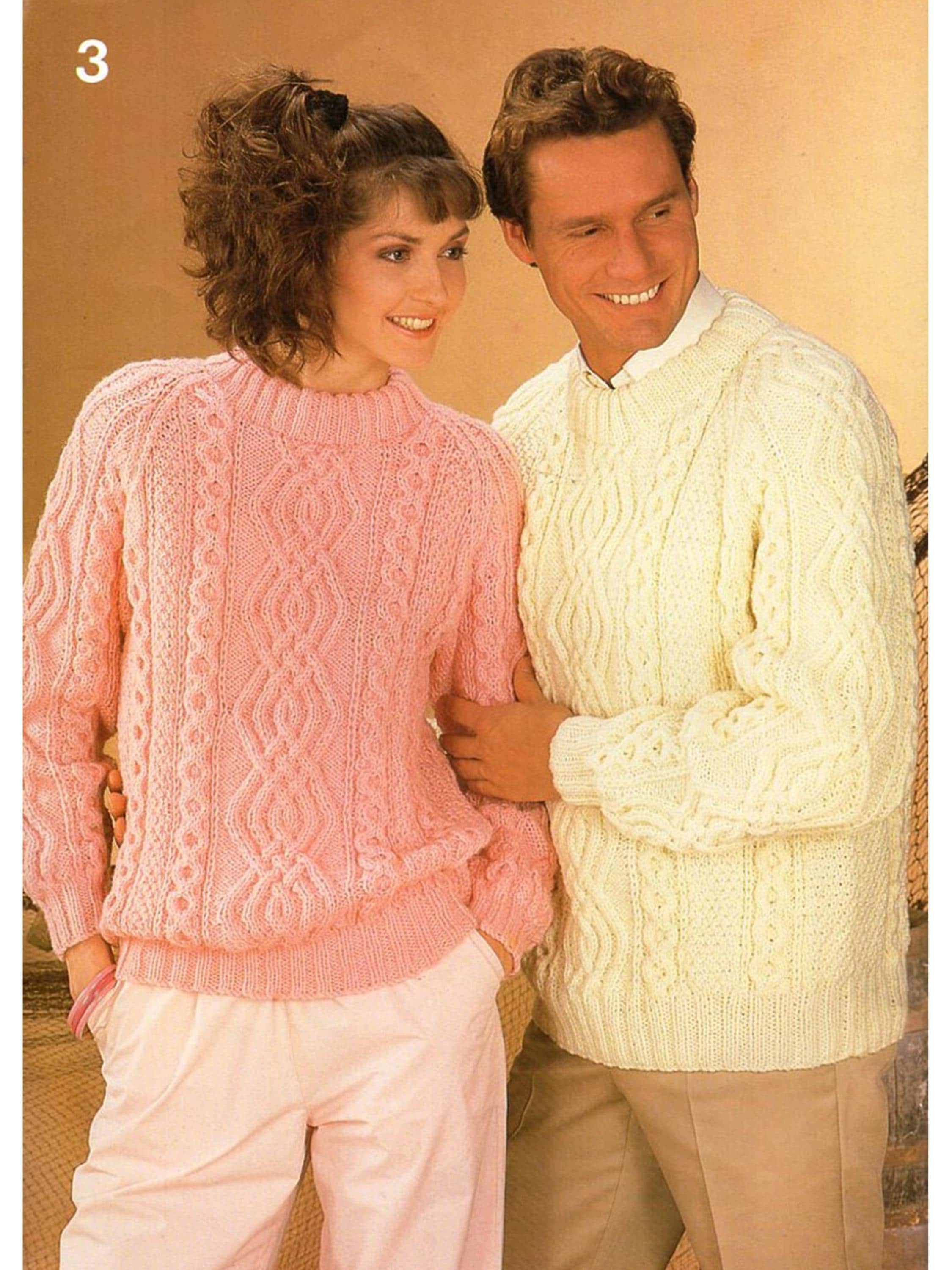 Aran Cable Sweater Vintage 90