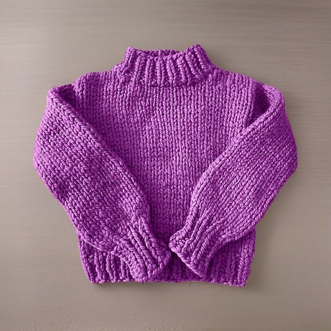 ♡pattern pullover sweat nknit Chunky Cotton Dot Mesh Pullover