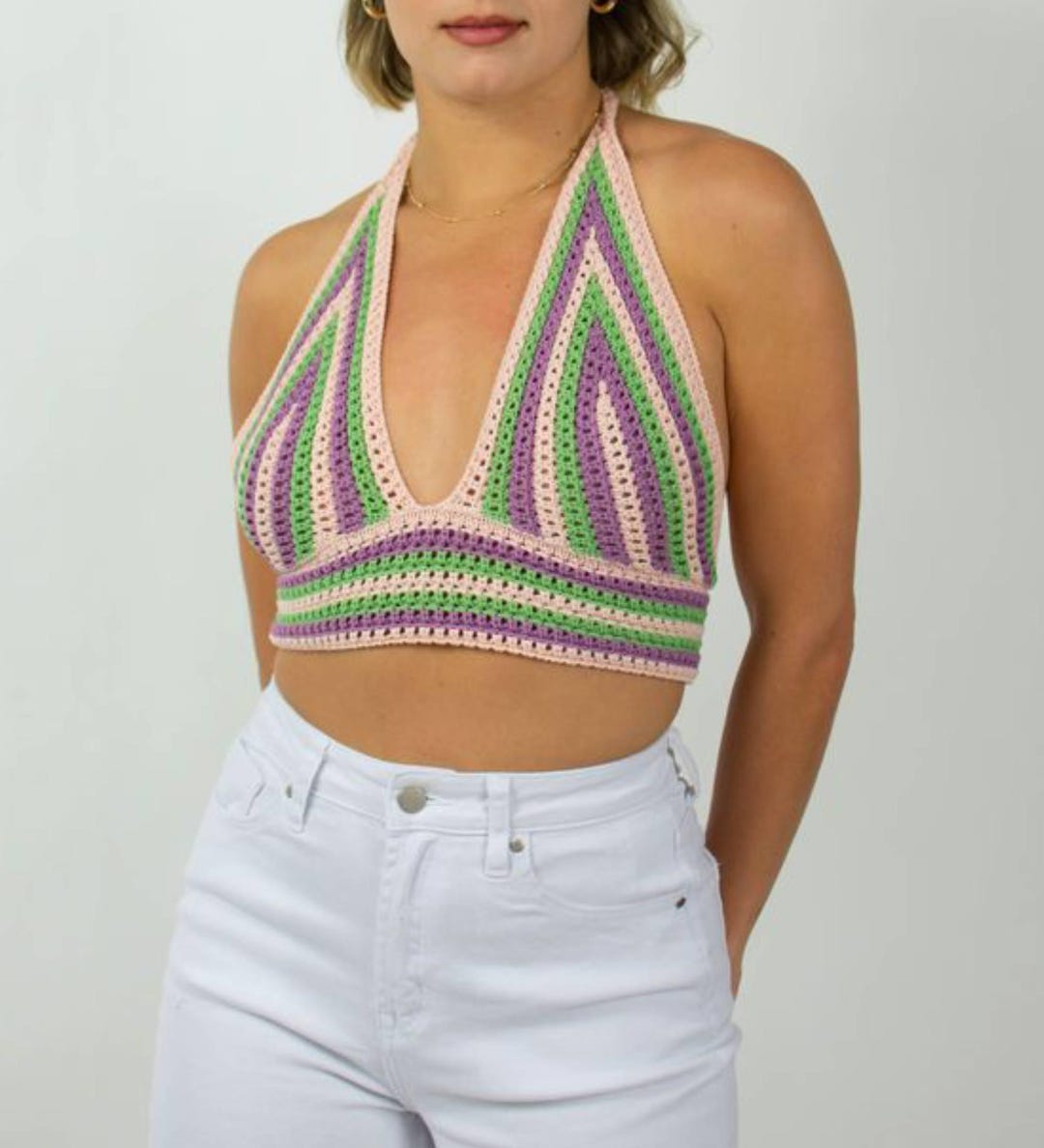 6（ROKU) COTTON CROCHET HALTER TOP/トップス 6(ROKU)＞COTTON CROCHET HALTER TOP/トップス