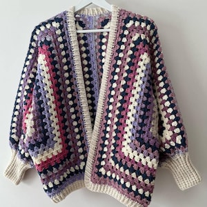 Hexagon Cardigan Pattern, Granny Square Cardigan Pattern, Digital Download, ONLY Pattern
