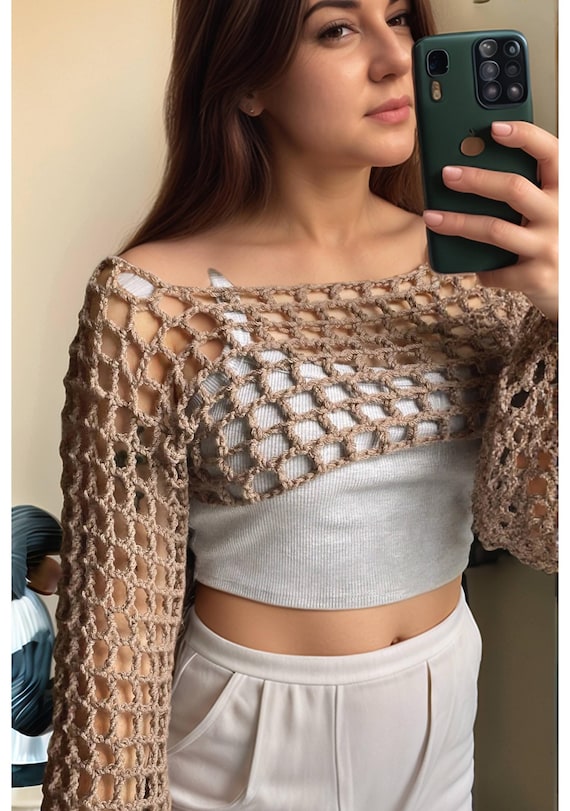 トップス eaphi FRONT WAVE CROCHET LIKE KNIT Eaphi FRONT WAVE CROCHET KNIT CARDIGAN - メルカリ