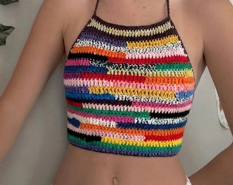 Bunter Häkel Top Muster, Easy Beginner Handmade Beachwear (PDF)