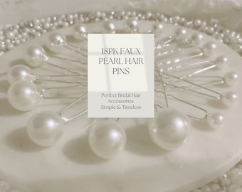 18pk of Bridal pearl hair pins dainty hair pins for wedding Updo pearl pins, bridesmaid hair pins