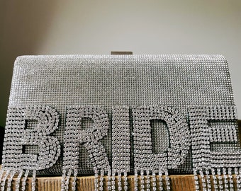 Bridal Diamond clutch for wedding day handbag bride to be purse wedding day evening bag sequins clutch for bridesmaids gift for bride