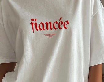 Fiancee t shirt Custom Bride t-shirt personalised Future Mrs Emo Shirt Wifey Tee Newly Engaged Gift Hen Party