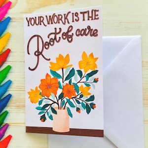 Merci vintage inspiré | carte de remerciement écrite à la main | carte de remerciement pour les travailleurs de la santé | Carte-cadeau Mots d'affirmation