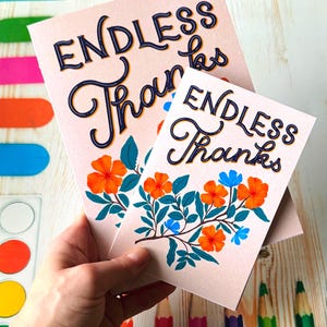 Eindeloos bedankt bedankkaarten voor mannen vrouwen, Vaderdag Moederdag wenskaarten voor hem haar, originele bloemen handgemaakte waarderingskaart