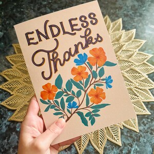 Agradecimentos infinitos Cartões de agradecimento para homens e mulheres, cartão de felicitações para o dia dos pais e dia das mães para ele e ela, cartão de agradecimento original feito à mão com flores