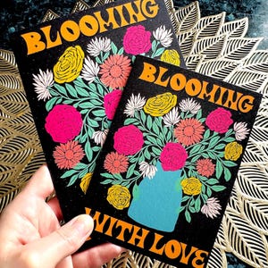 Druk je liefde uit met deze door kunstenaars ontworpen valentijnskaart | Bloeiende bloemen | Romantische wenskaart