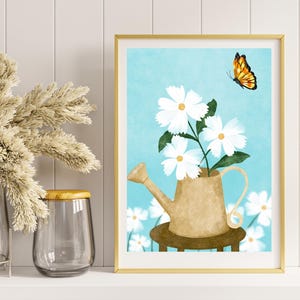 Plakat z motywem stokrotki w stylu vintage, sztuka ścienna z motywem botanicznym, wydruk kwiatowy do wystroju domu"