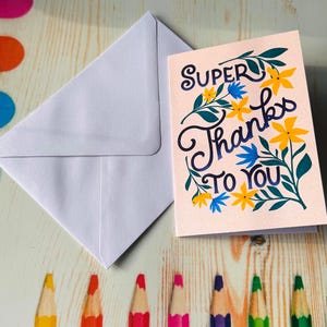 Floral Thanks: Hand-Lettered Greeting Card for Mom and Dad - Show Your Love