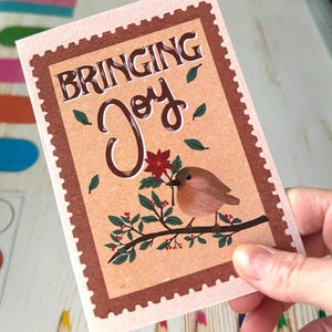 Tarjeta inspirada en la naturaleza dibujada a mano para alegrarle el día a alguien