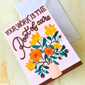 Tarjeta de agradecimiento de inspiración vintage / Tarjeta de agradecimiento escrita a mano / Tarjeta de agradecimiento para trabajadores de la salud / Tarjeta de palabras de afirmación de regalo
