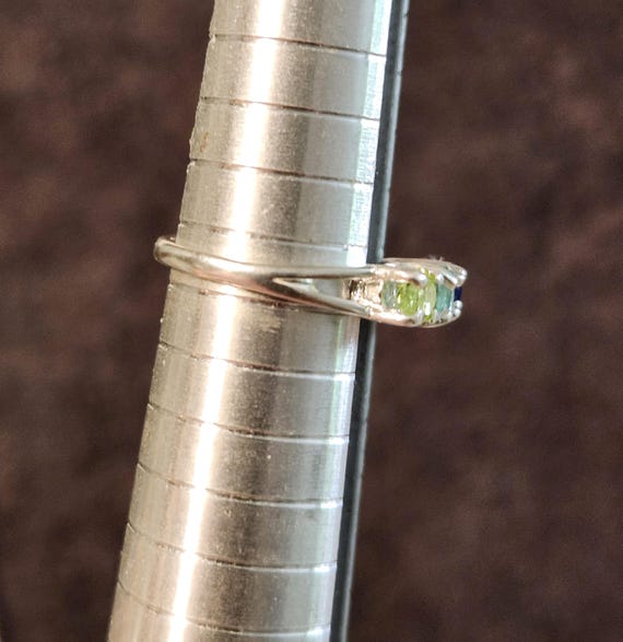 Multi Stone Ring with Authentic Emerald,  Opal an… - image 6