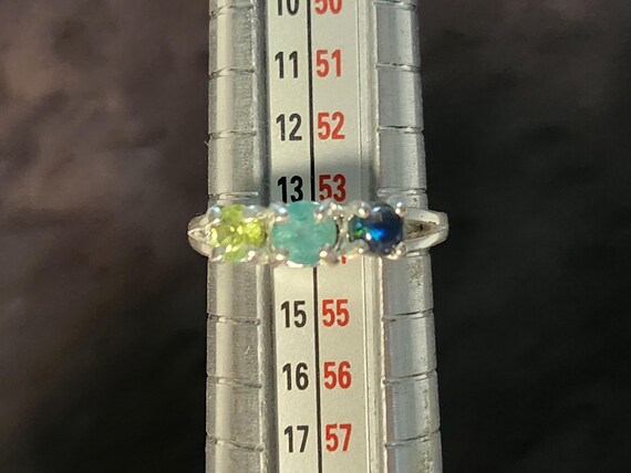 Multi Stone Ring with Authentic Emerald,  Opal an… - image 4