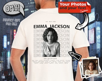 Custom Girlfriend Shirt, Girlfriend Shirt For Boyfriend, Custom Face Shirt, Custom Photo Shirt, Shirt with Girlfriend face, Wife Shirt Gift